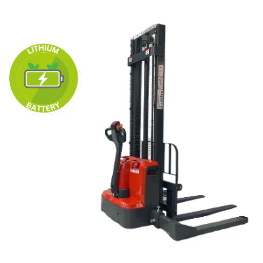 1.3T Full Electric Adjustable Straddle Stacker 2.5M Lift Lithium Battery