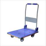 150kg Multifunction Blue Plastic Foldable Flatbed Trolley