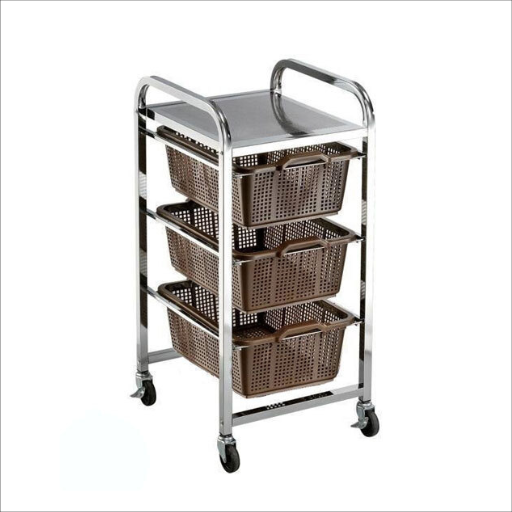 50kg Rated Triple Shelf Strainer Cart